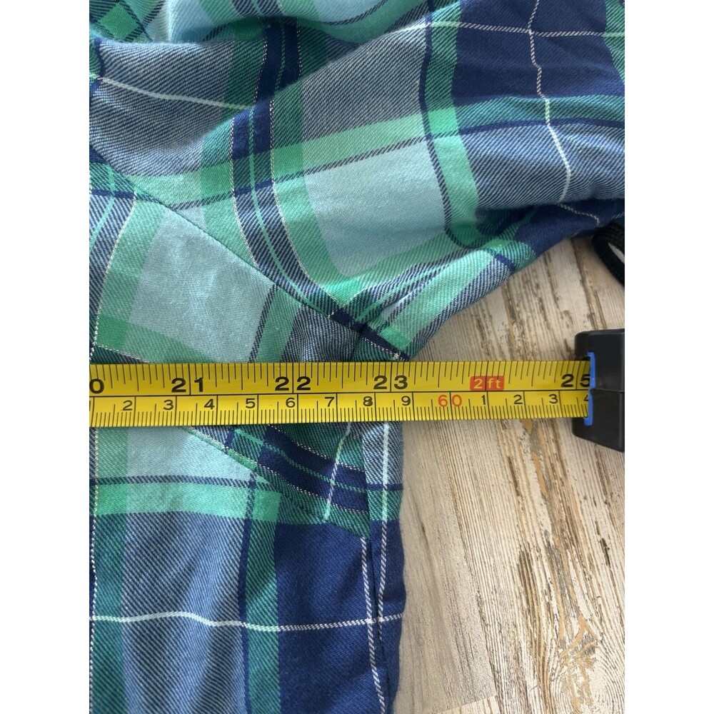 TALBOTS Metallic Flannel Modern Classic Shirt in Frost Bloom Plaid Cotton XL P - Picture 8 of 9